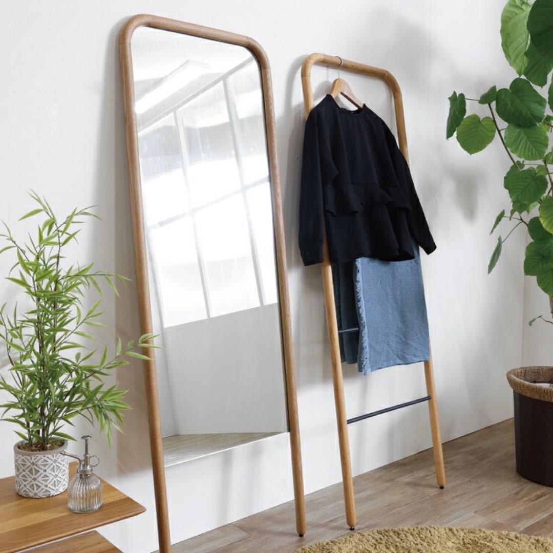 関家具 スタンドミラー 姿見 鏡 ミラー ウォールナット 新品 定価30,690