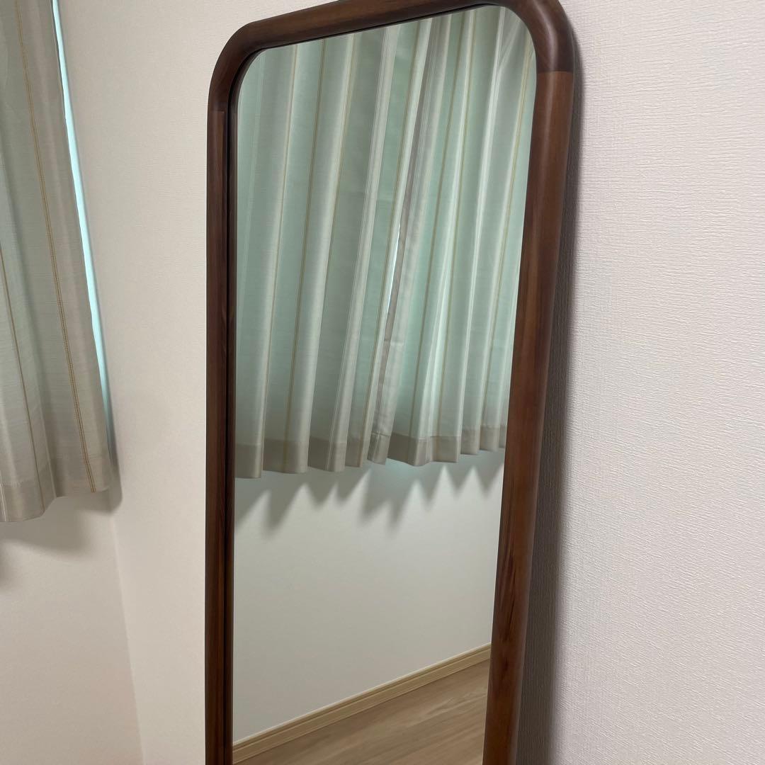 関家具 スタンドミラー 姿見 鏡 ミラー ウォールナット 新品 定価30,690