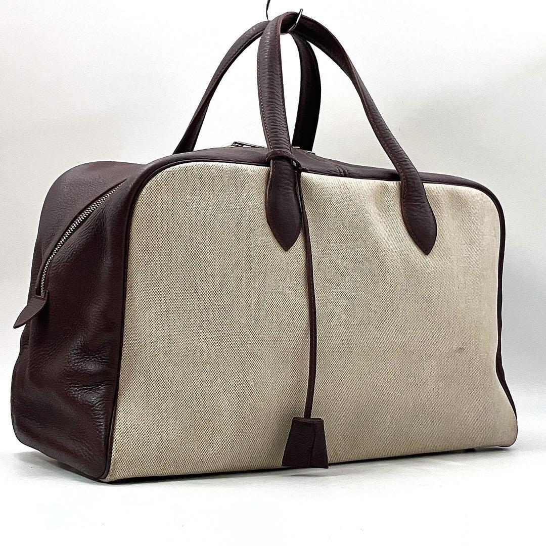 エルメス 3253 ヴィクトリア 43 ボストンバッグ トワルアッシュトリヨン