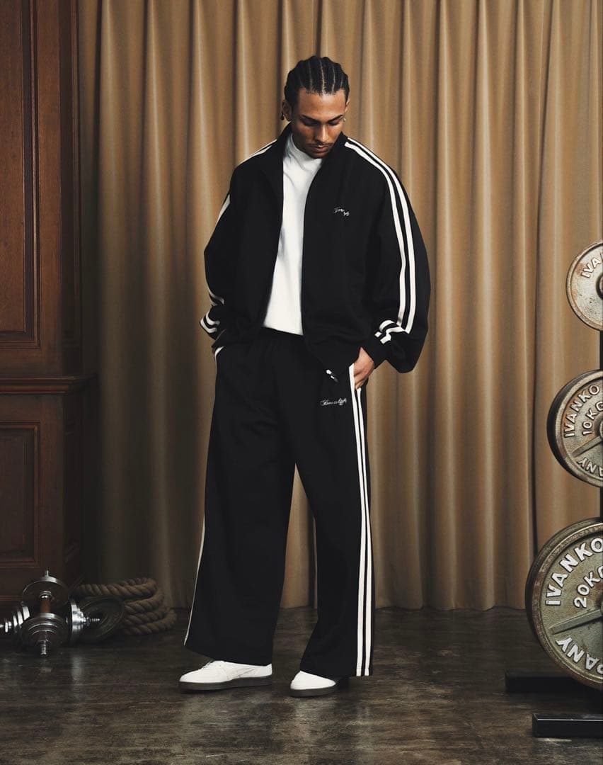 リフトLYFTブラック ストライプ ジャージ セットアップMサイズ