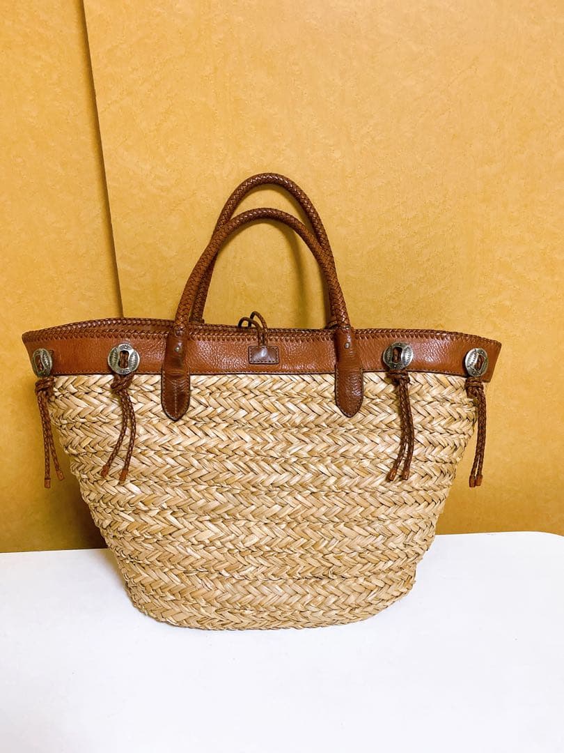 RALPH LAUREN コンチョボタン付ウエスタンカゴバッグ