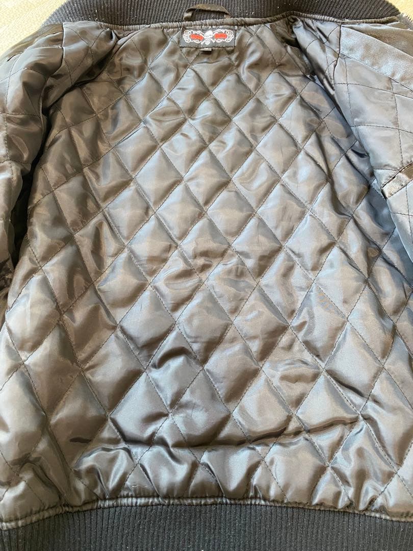 9224. MAD PANKS スカル チャーム 刺繍 スカジャン