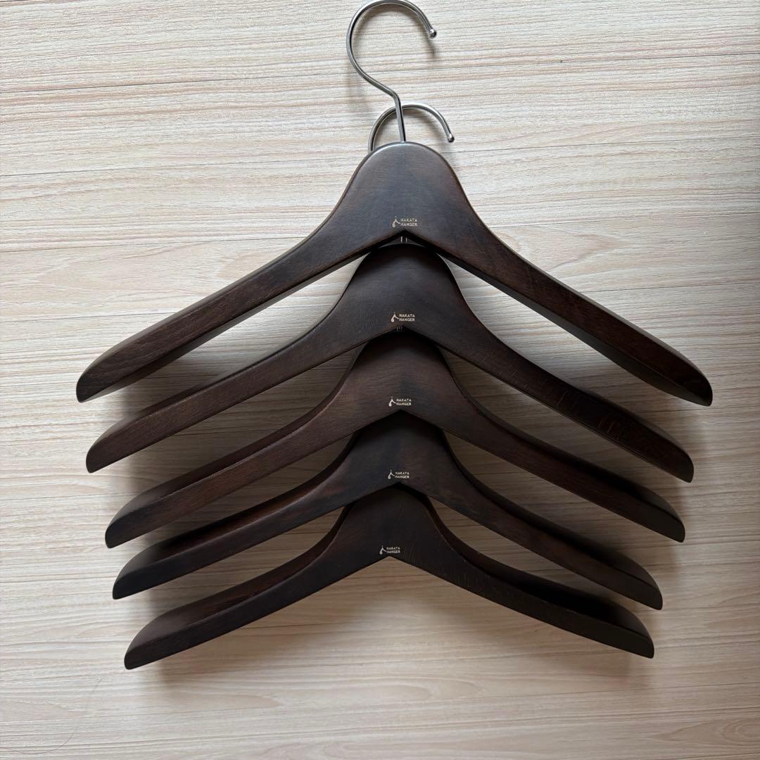 NAKATA HANGER SET-01N 木製メンズジャケットハンガー ５本組