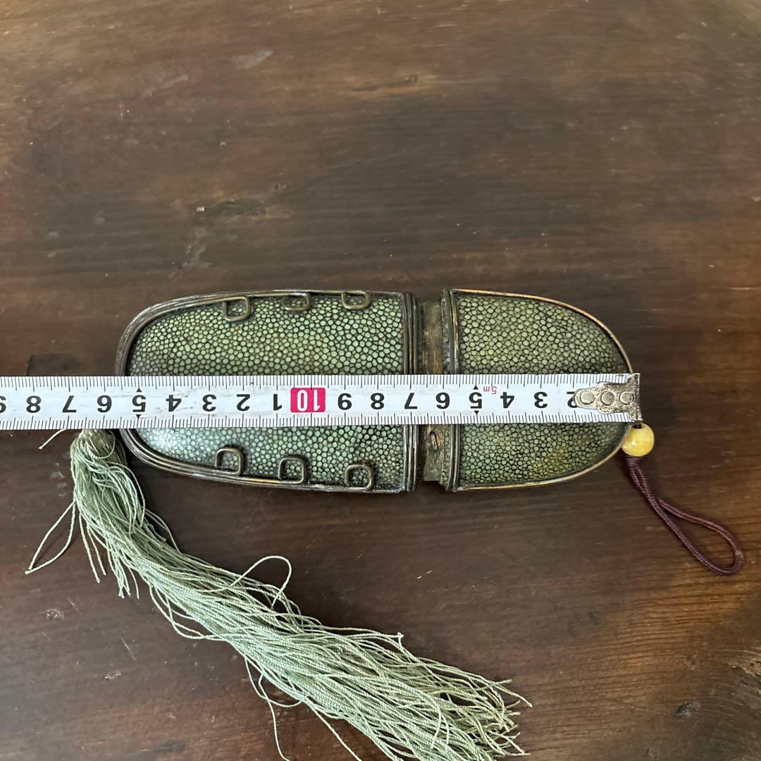 李朝時代後期 眼鏡匣 鮫皮　朝鮮王朝　アンティーク　韓国骨董　古道具　清朝