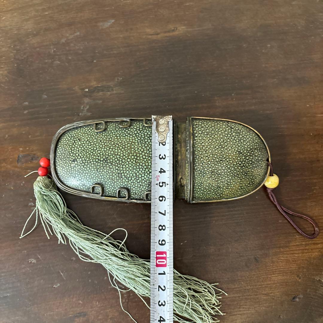 李朝時代後期 眼鏡匣 鮫皮　朝鮮王朝　アンティーク　韓国骨董　古道具　清朝