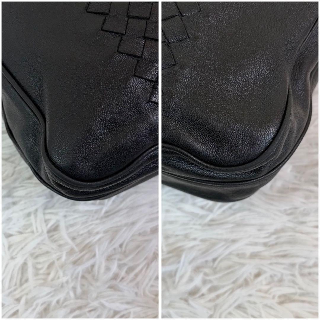 極美品✨BOTTEGA VENETA ショルダーバッグ イントレチャート 漆黒