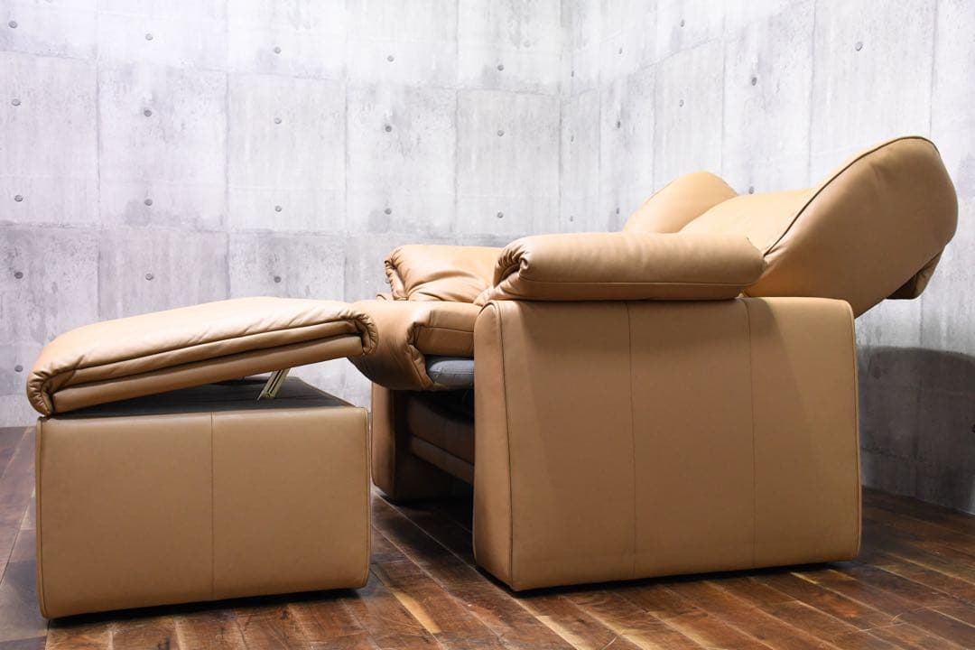 EEK90 展示品 エルポ アトランタ リクライニングソファ オットマンセット