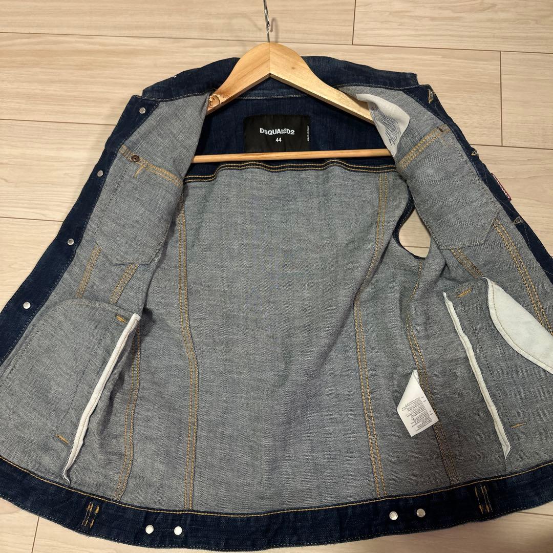 DSQUARED2 デニムブルー ノースリーブベスト 44