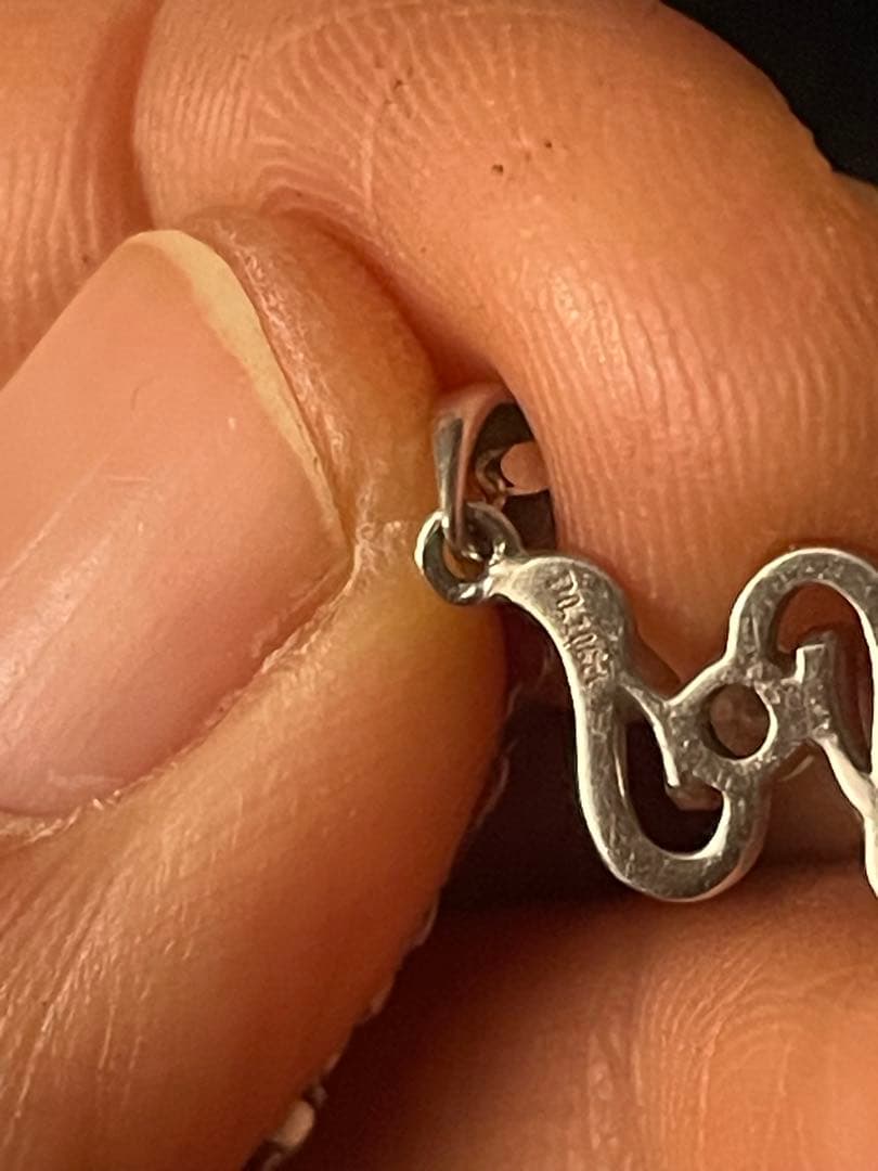 プラチナ ダイヤモンドネックレス　PT750刻印あり　2.8g 長さ45cm