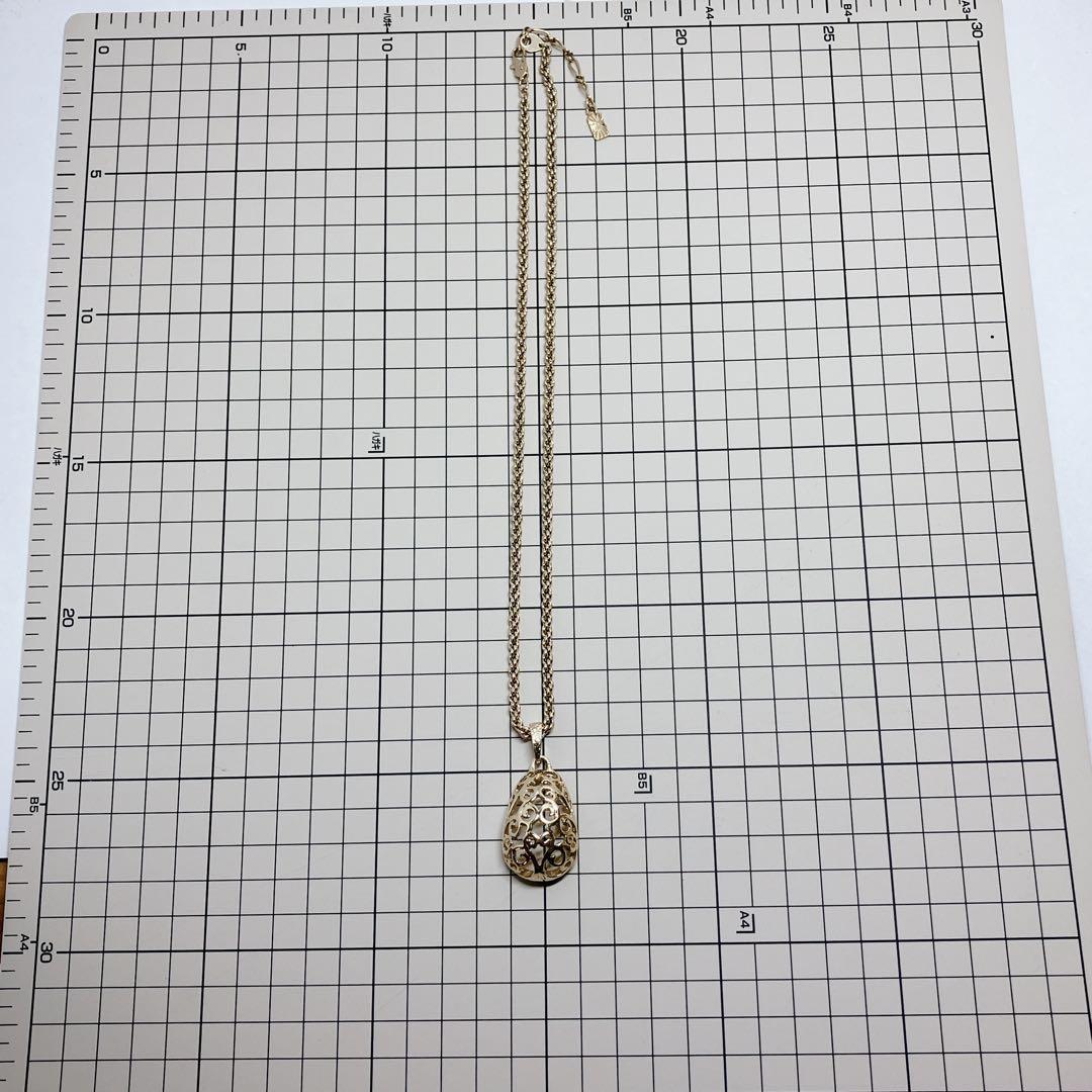 イヴサンローラン　ネックレス　しずく　ゴールド　透かし　YSL ティアドロップ