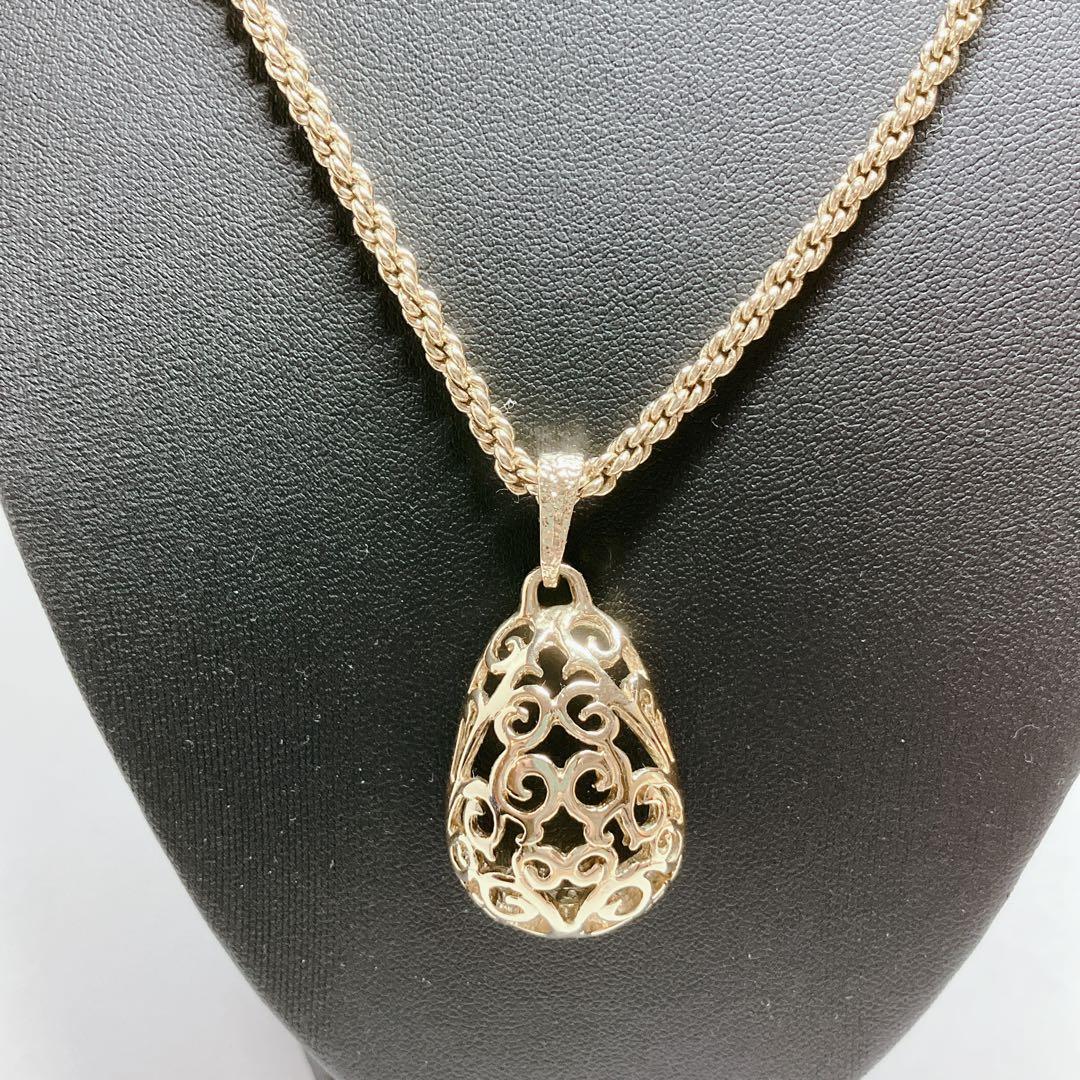 イヴサンローラン　ネックレス　しずく　ゴールド　透かし　YSL ティアドロップ