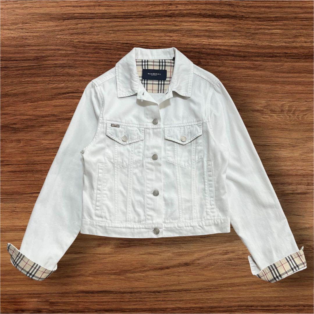 BURBERRY ホワイトデニムジャケット　トラッカージャケット　ノバチェック
