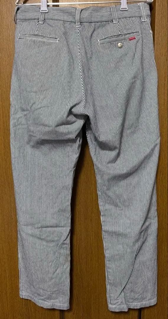 supreme シュプリーム ヒッコリー ストライプ ワークパンツ 32