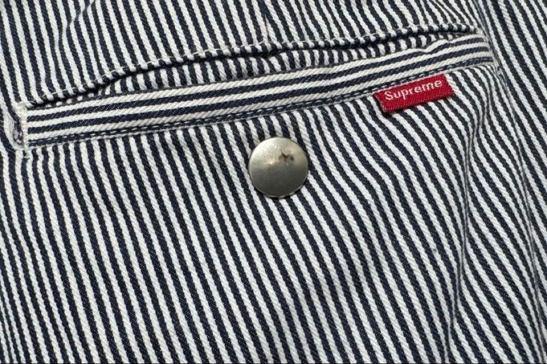 supreme シュプリーム ヒッコリー ストライプ ワークパンツ 32