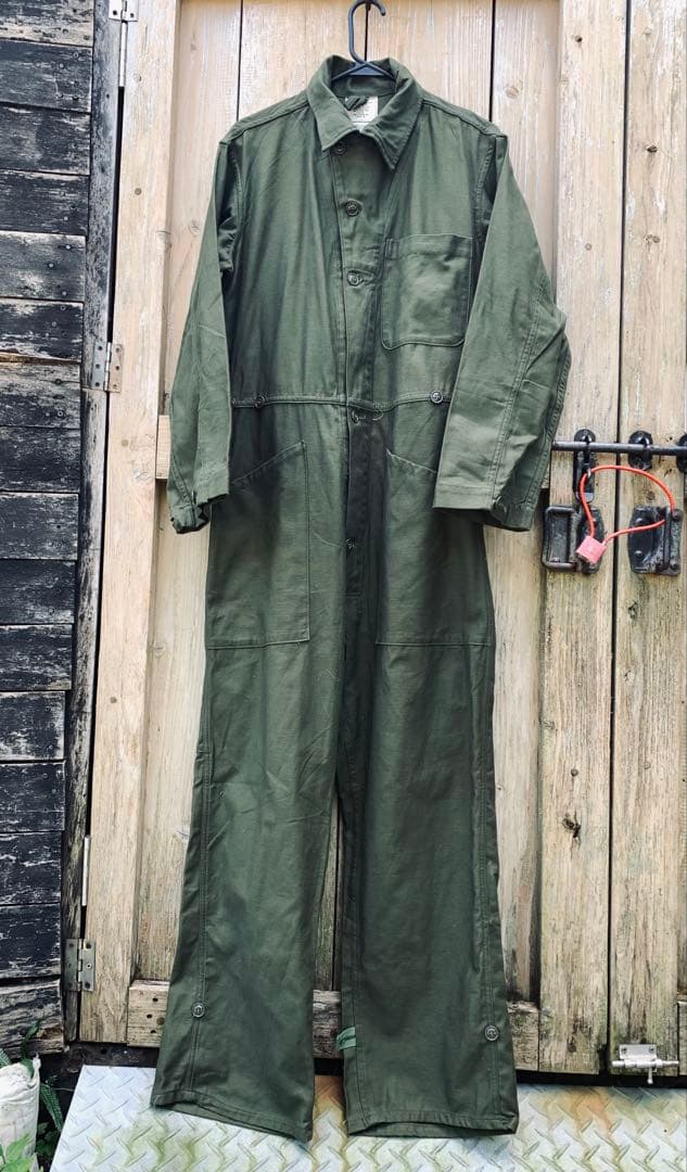 80s ヴィンテージ USA製 米軍放出品 カバーオール ツナギ アメリカ 古着