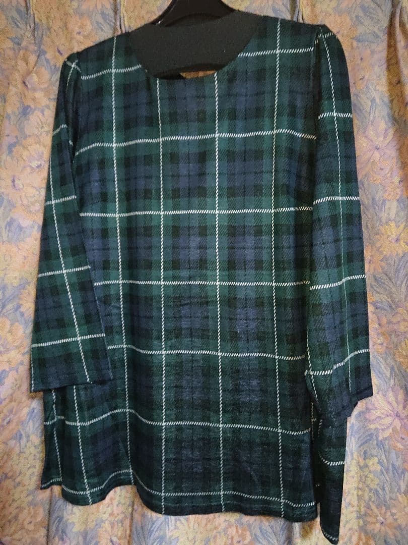 ローズティアラ 46 長袖チュニックチェック柄＋バックリボン