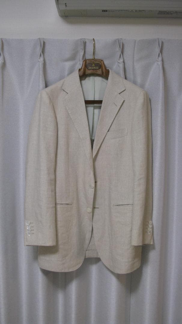 リングヂャケット　リネンシルク　ウィンドペン テーラードジャケット44