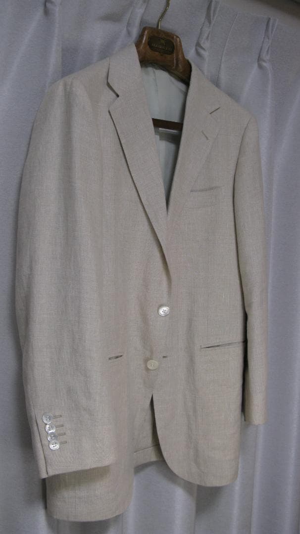 リングヂャケット　リネンシルク　ウィンドペン テーラードジャケット44