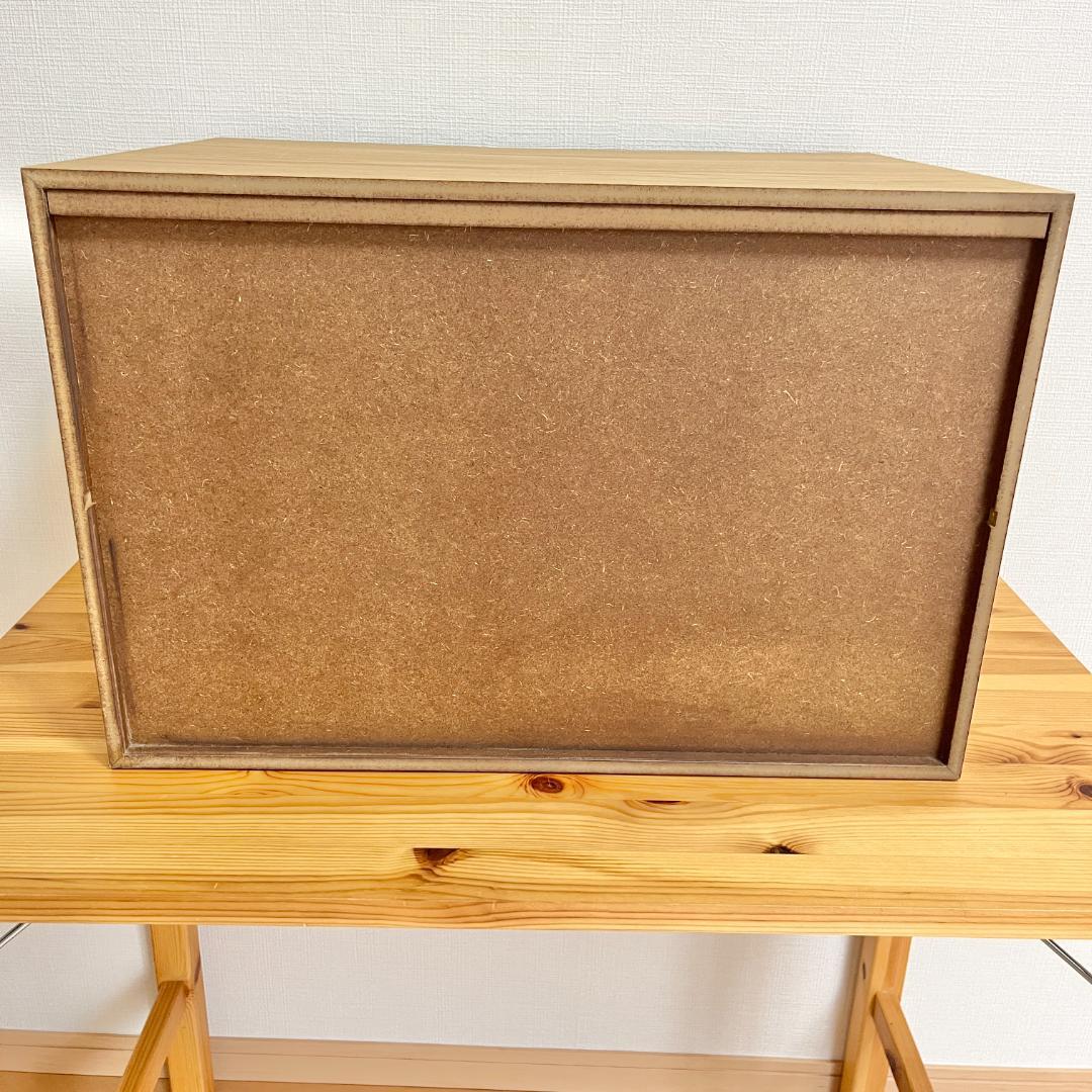 廃盤品　無印良品 ステンレスユニットシェルフ用木製収納ケース 引出式2段 ワイド