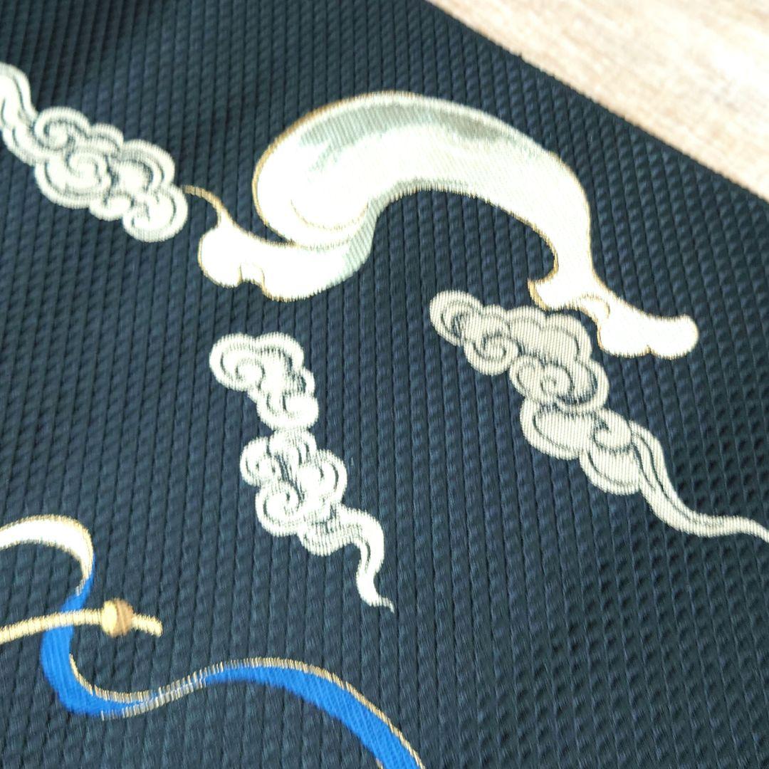 名古屋帯 風神雷神 黒 俵屋宗達 お仕立て込み