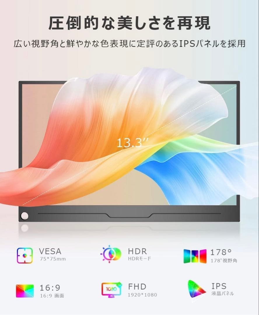 【新品未使用品】ポータブルモニター 13.3インチ フルHD 1080P