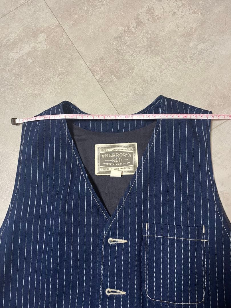 PHERROW'S ストライプ ベスト サイズ40
