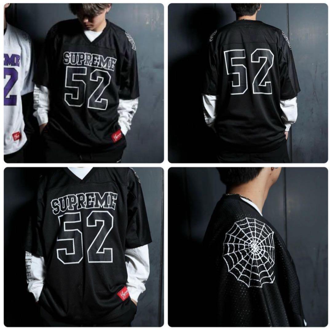 シャツ Supreme Spiderweb Football Jersey Black