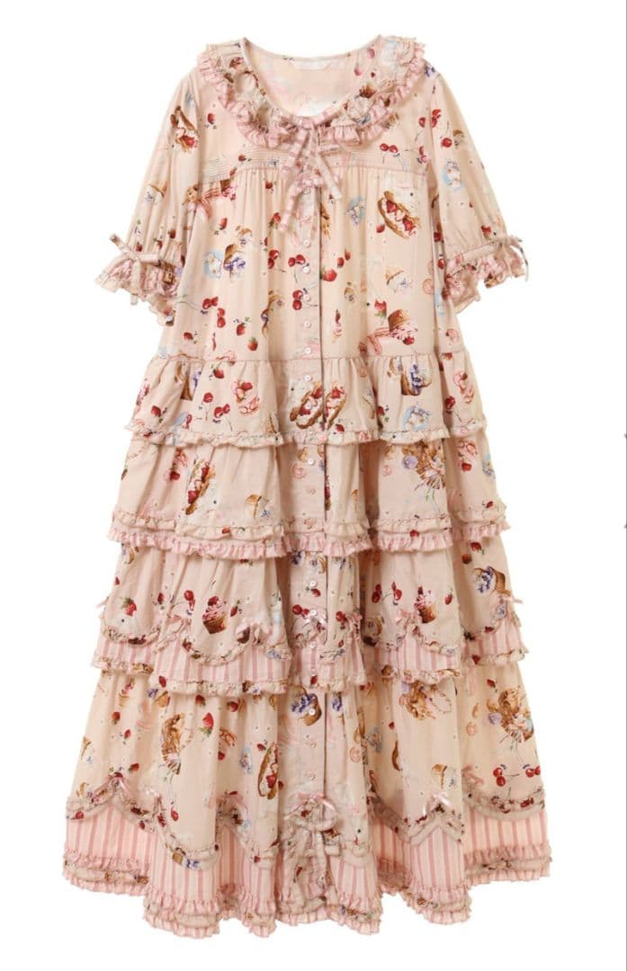 明日まで限定値下美品　ピンクハウス　スプリング　バニー　パッチワーク　ワンピース