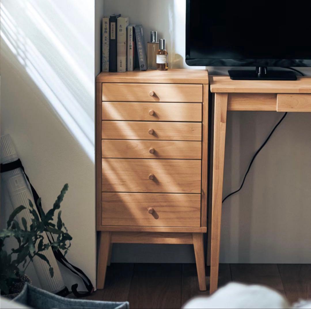 【新品同様_美品】アルダー材 天然木 自然素材チェスト