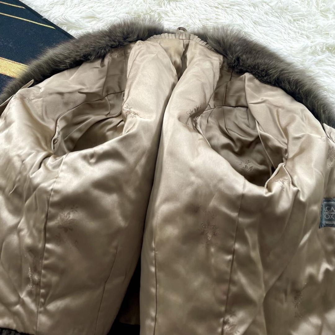 極肉厚◎/着丈48 サガフォックス クロップド/ショート ファーコート 毛皮 L