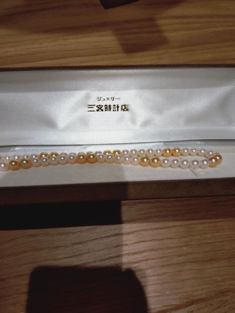 パールネックレス ホワイト×ゴールド