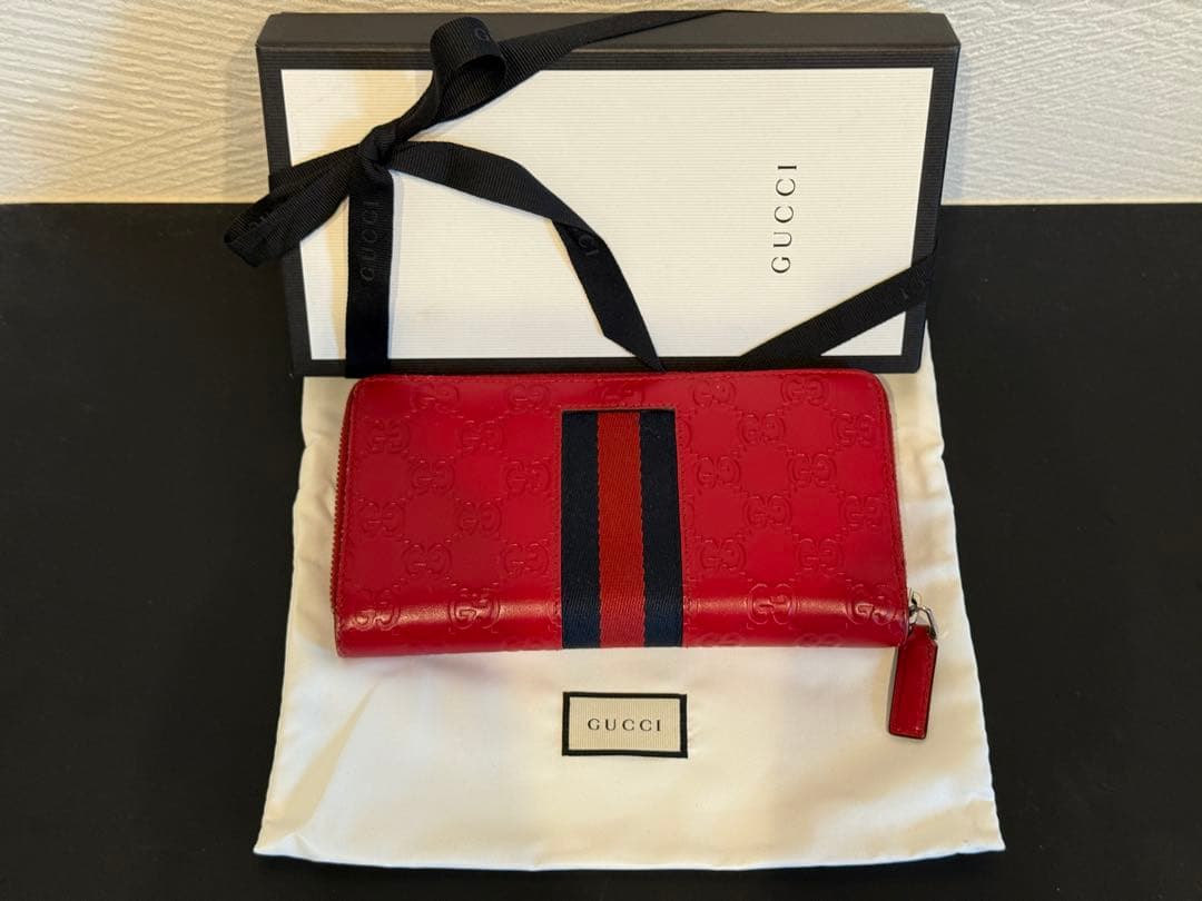 【GUCCI グッチ】エナメルラウンドファスナー 長財布