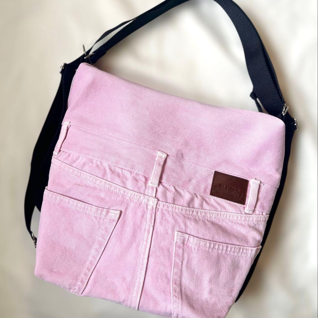 h*e様 デニムリメイク　3wayバッグ リュック　トート　ショルダー　ピンク