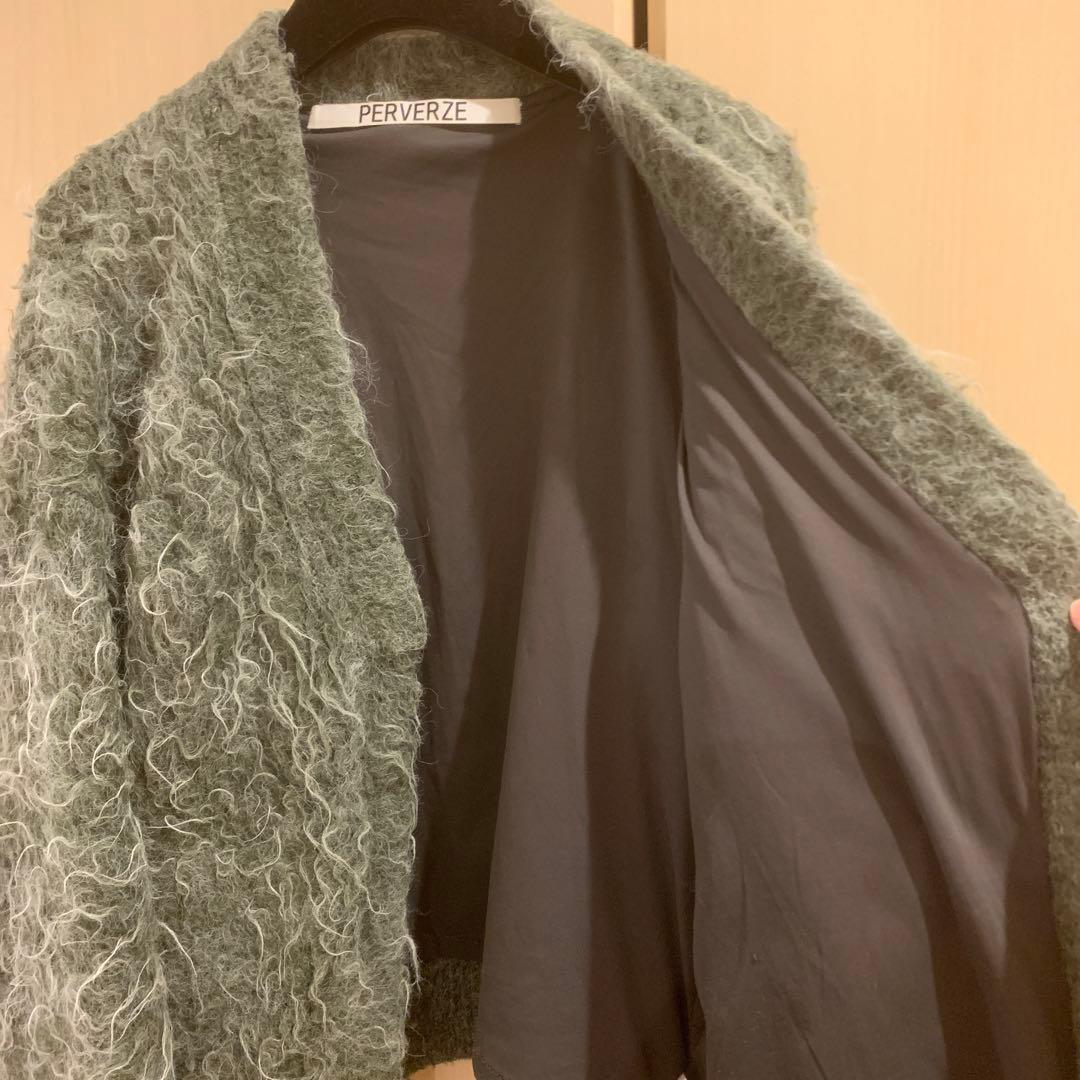 PERVERZE 厚手カーディガンジャケット　モスグリーン　完売品