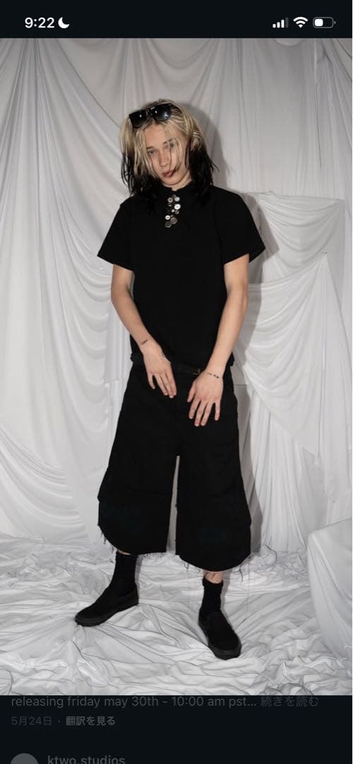 ktwostudios blackハーフパンツ