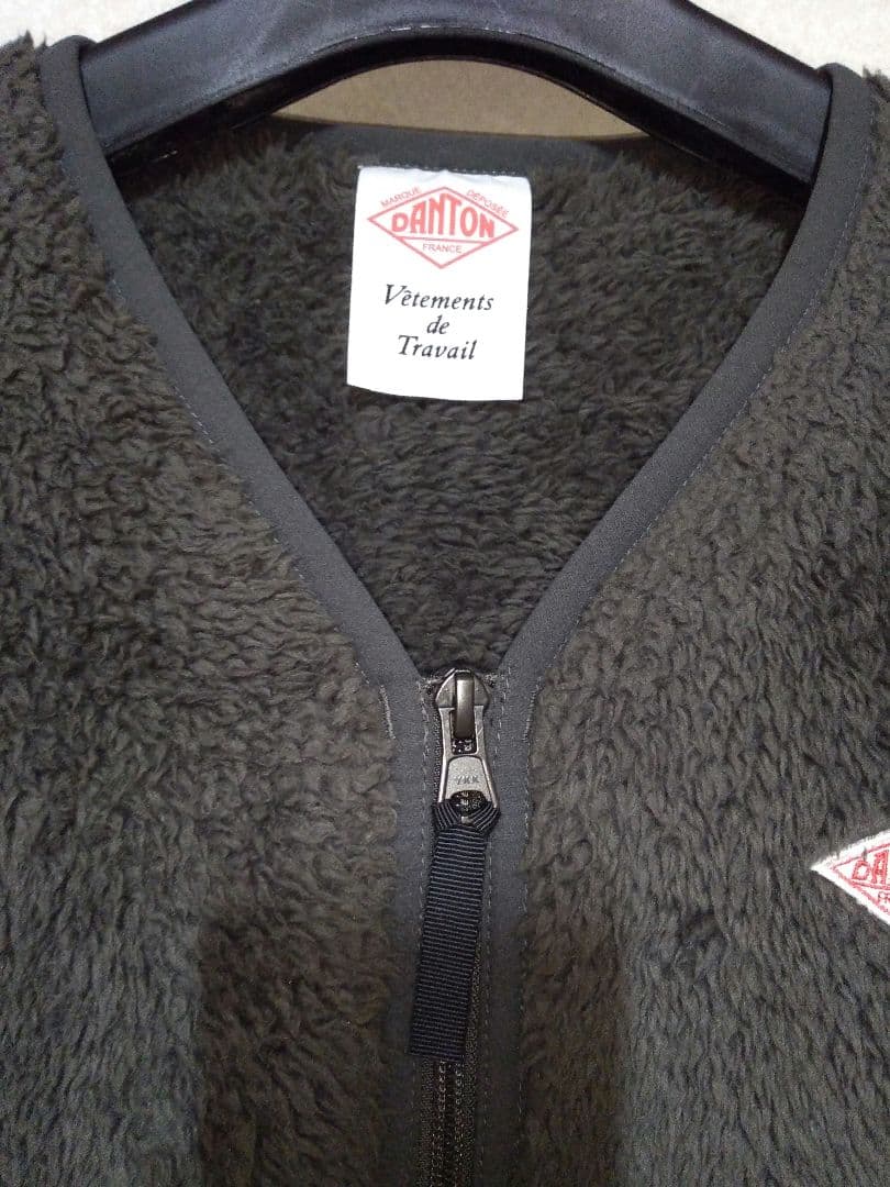 DANTON ダークグレー ノーカラージャケット 34
