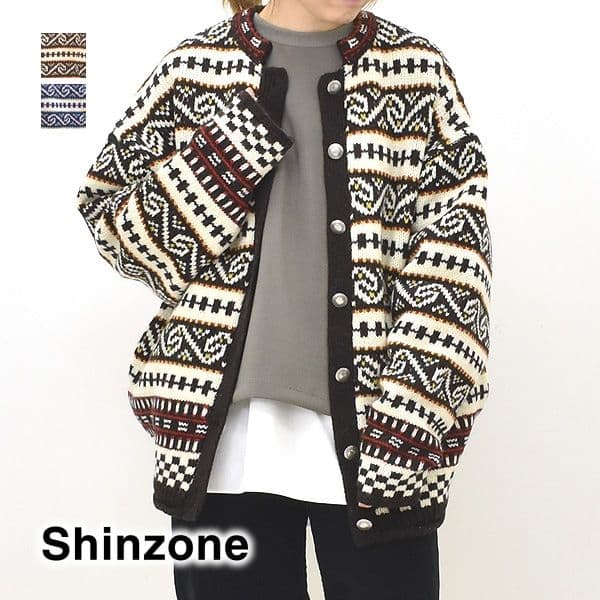 最終。THE SHINZONE FAIR ISLE KNIT カーディガン