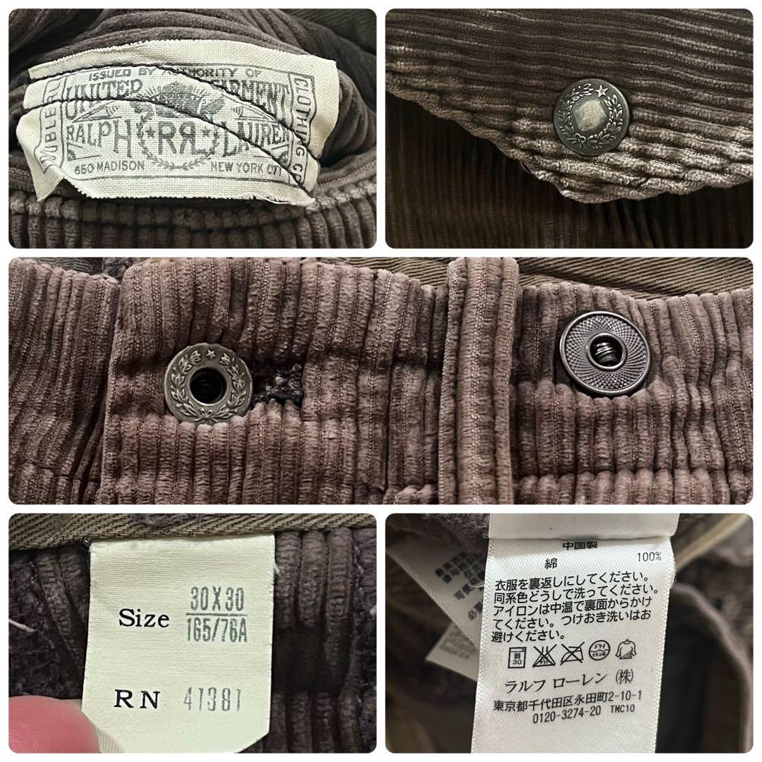 【良品】RRL　コーデュロイ パンツ　月桂樹ボタン　サスペンダーボタン　W30