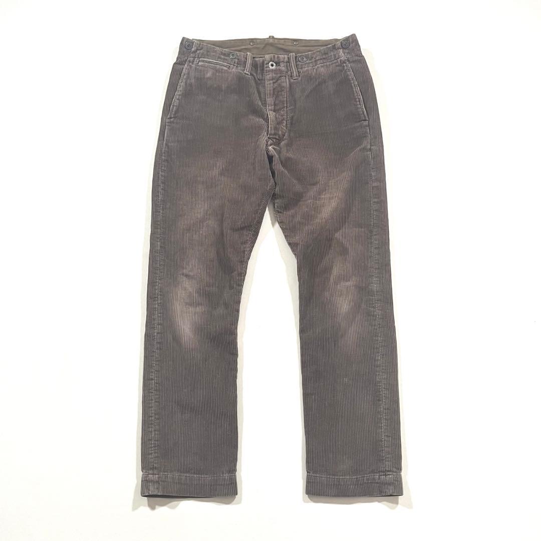 【良品】RRL　コーデュロイ パンツ　月桂樹ボタン　サスペンダーボタン　W30