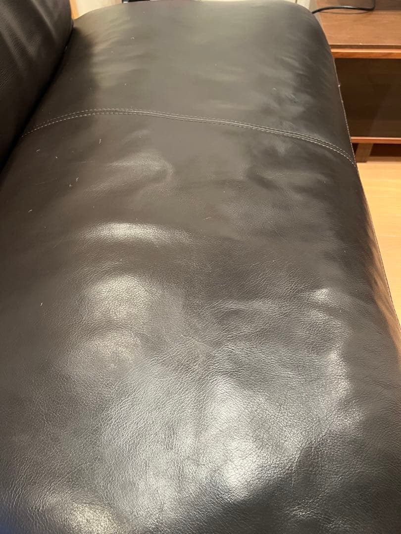 【1/3】moda en casa ダークブラウン レザー コーナーソファ L字