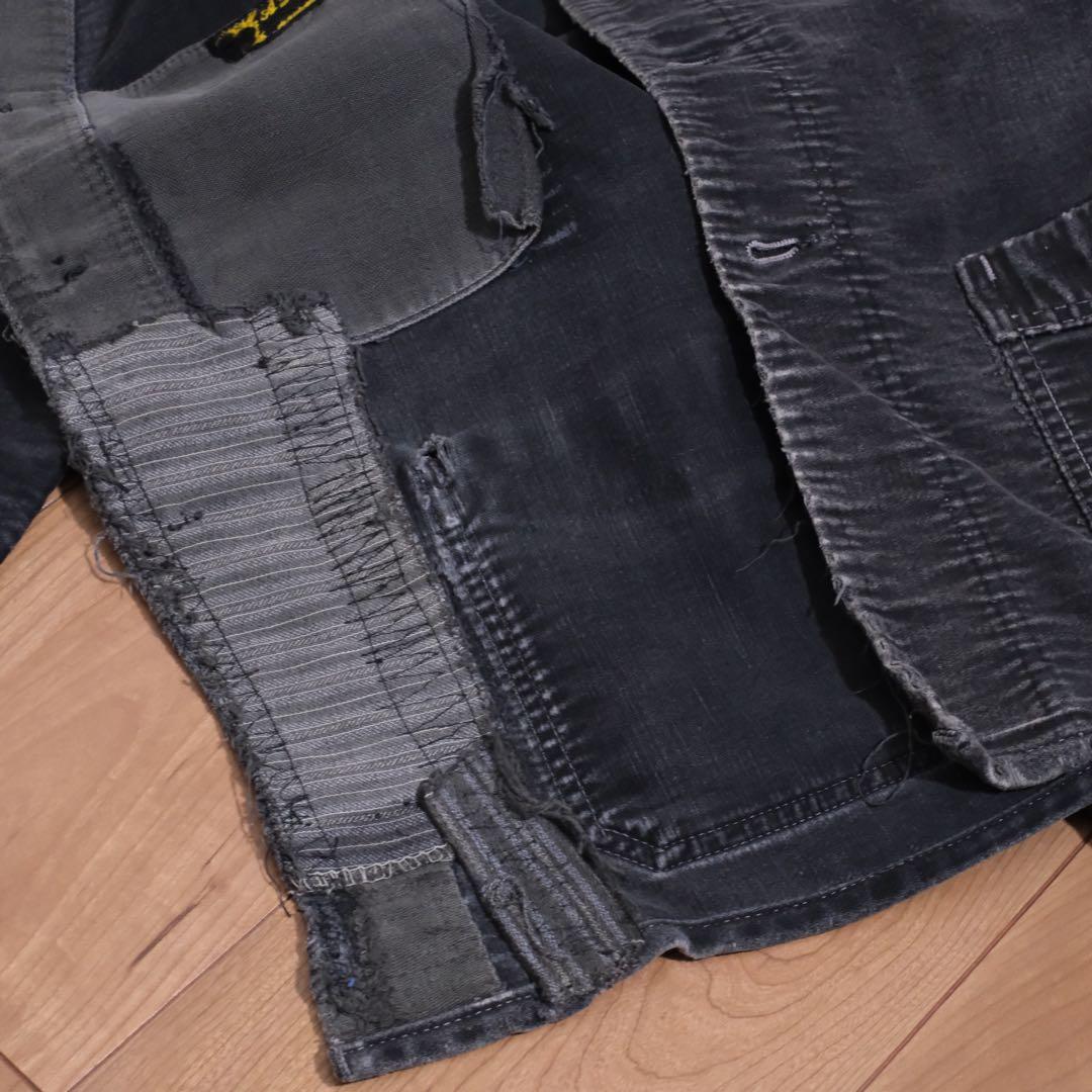 40-50s Vintage フレンチ ブラックモールスキン ジャケット Vポケ