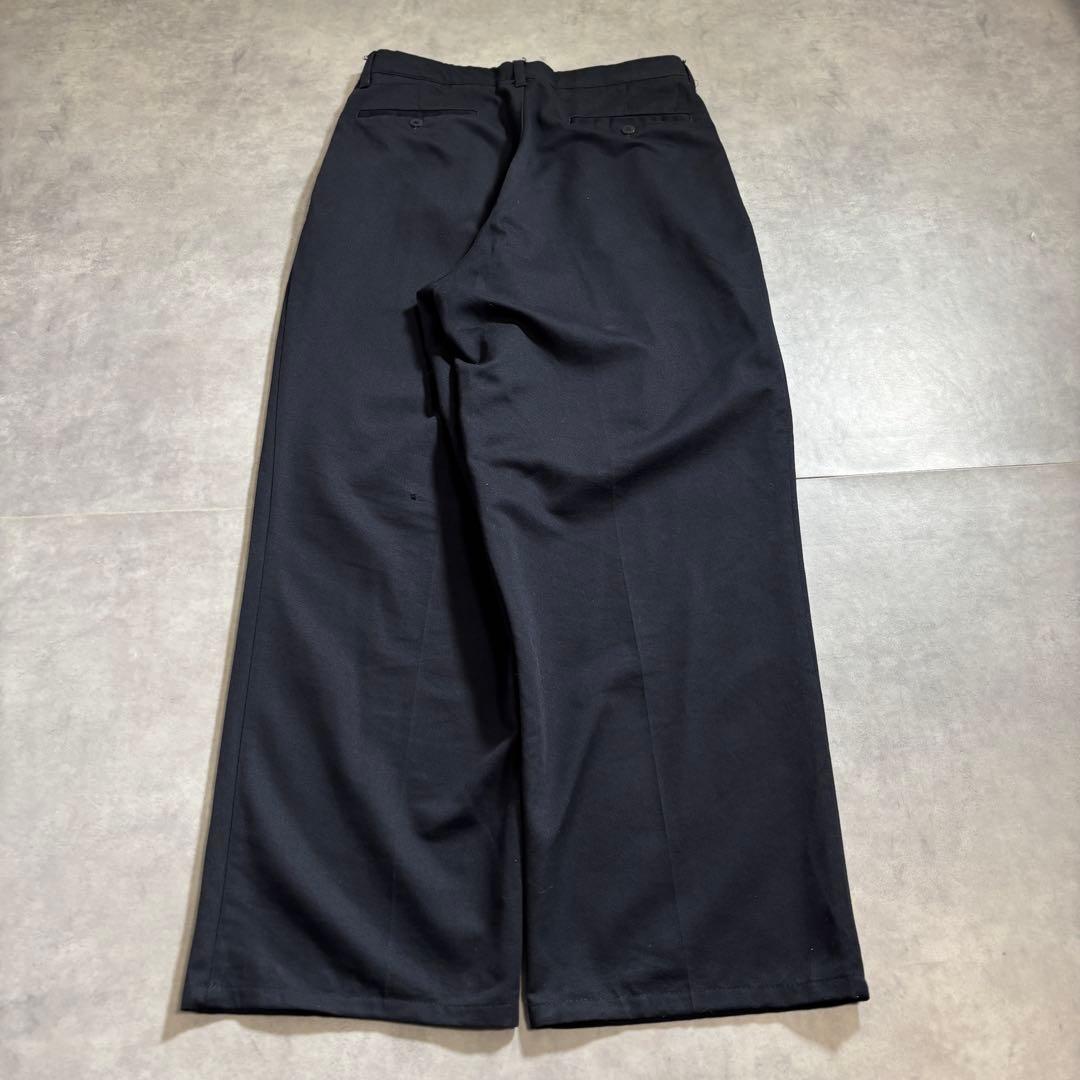 古着 90s SAVANE 3タック ワイド スラックス 極太 ブラック パンツ