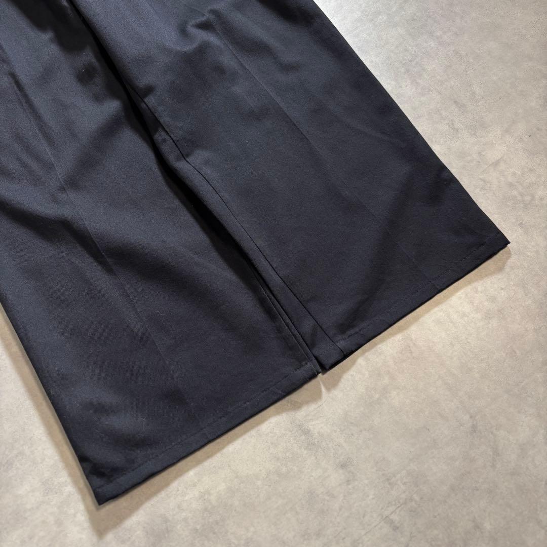 古着 90s SAVANE 3タック ワイド スラックス 極太 ブラック パンツ