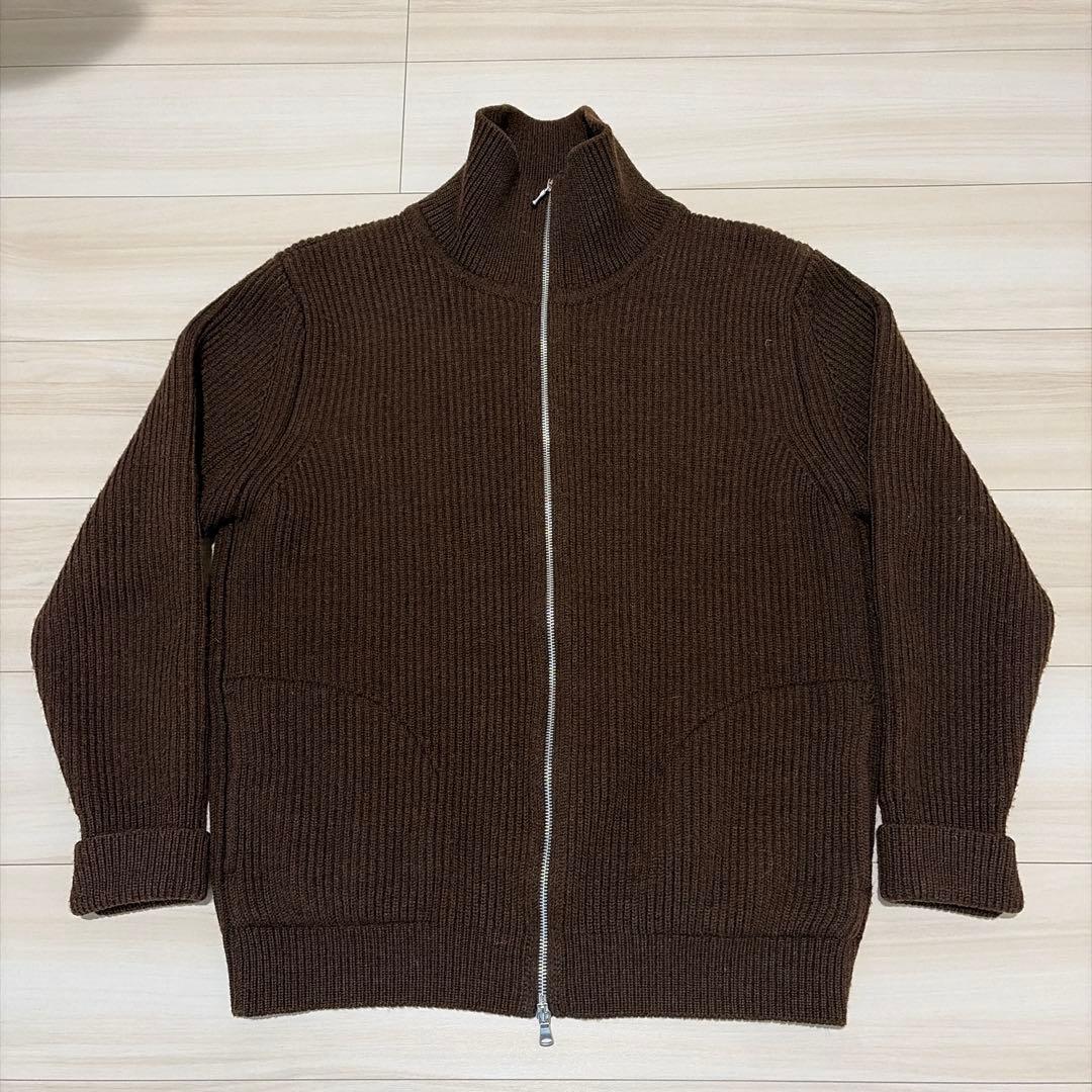 アンデルセンアンデルセン ドライバーズニット ブラウン ウール