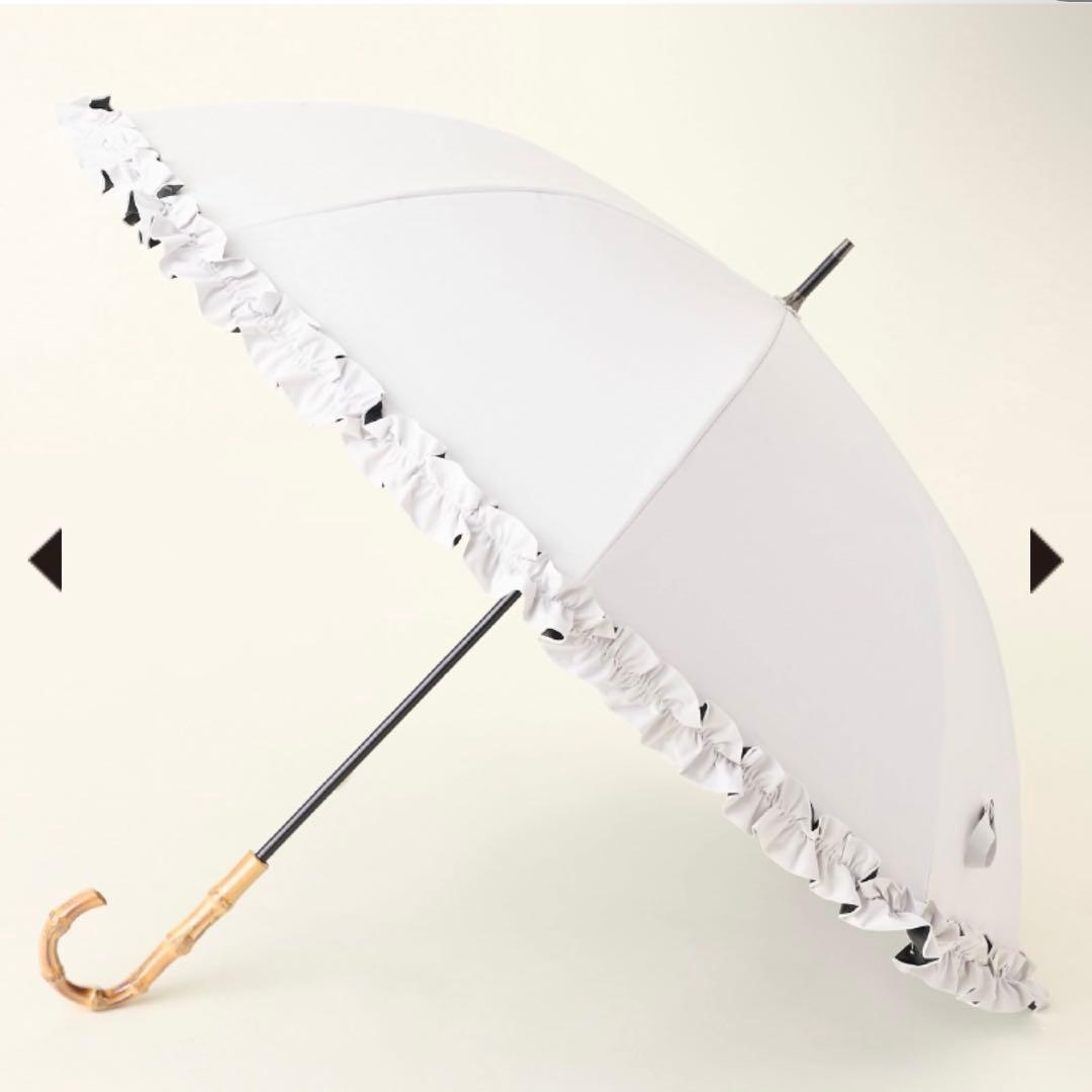 サンバリア100 日傘 Mサイズ フリル/ホワイト