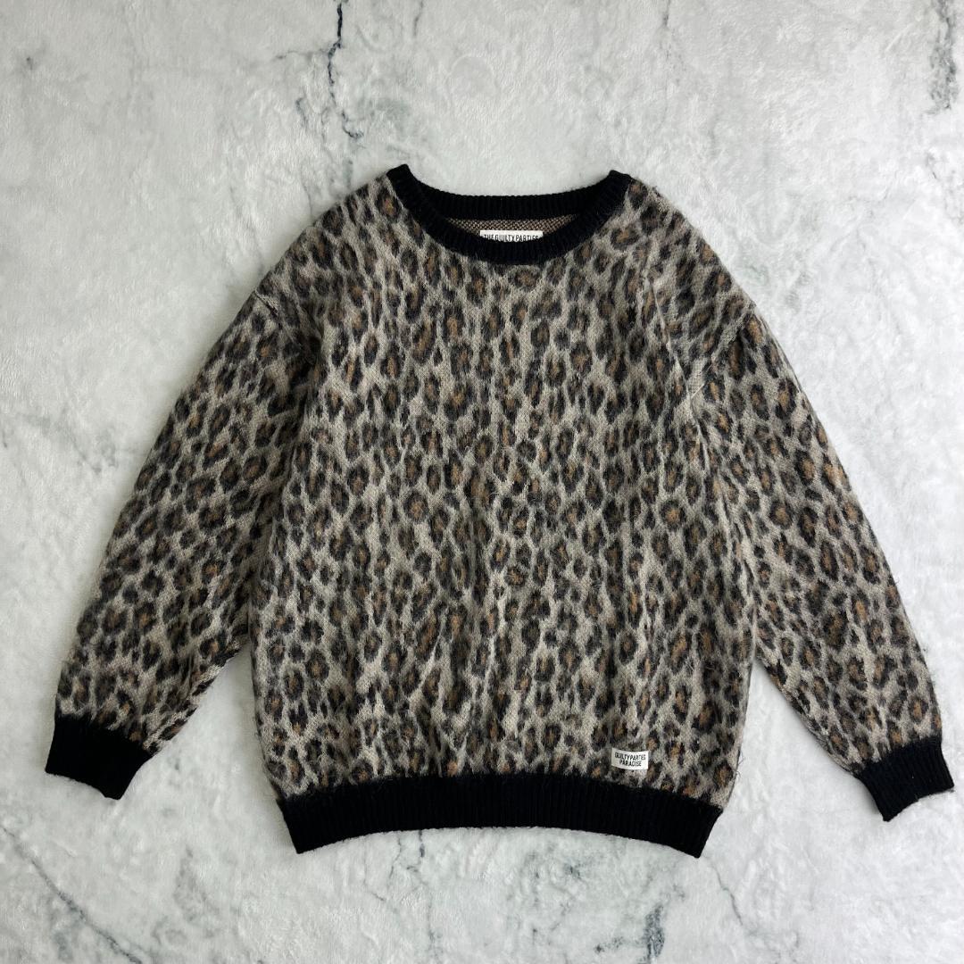 【美品・最高デザイン】ワコマリア☆レオパード柄モヘアニット/3003.