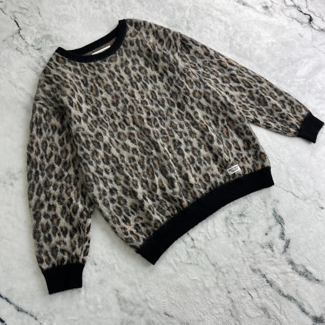 【美品・最高デザイン】ワコマリア☆レオパード柄モヘアニット/3003.