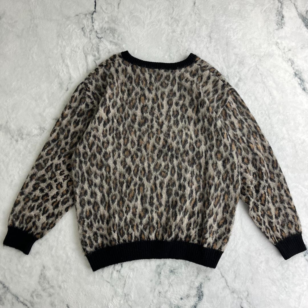 【美品・最高デザイン】ワコマリア☆レオパード柄モヘアニット/3003.