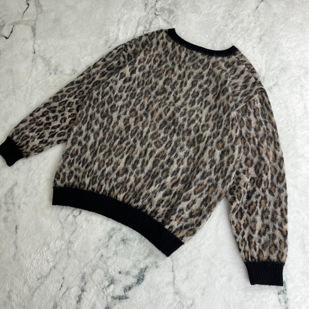 【美品・最高デザイン】ワコマリア☆レオパード柄モヘアニット/3003.