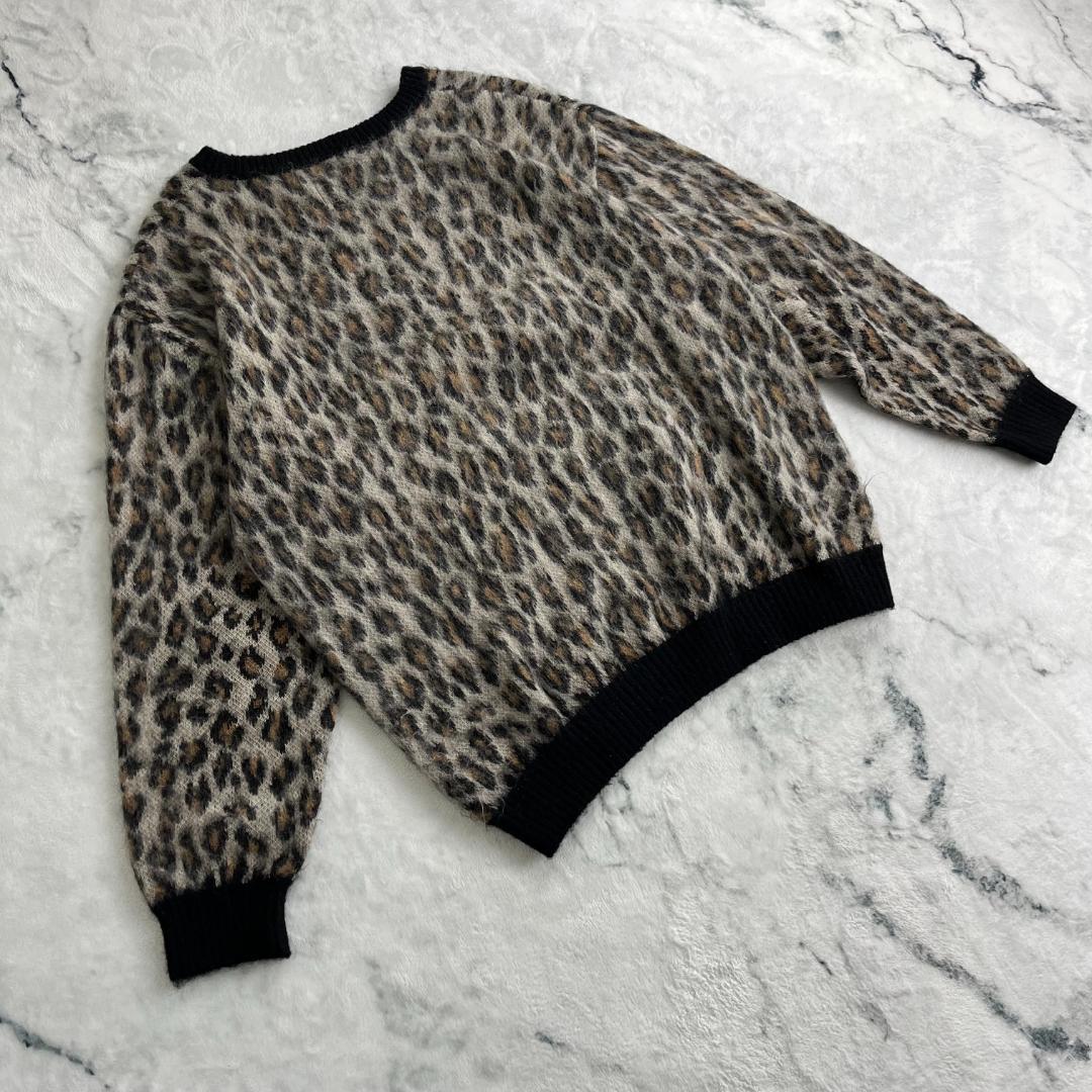 【美品・最高デザイン】ワコマリア☆レオパード柄モヘアニット/3003.